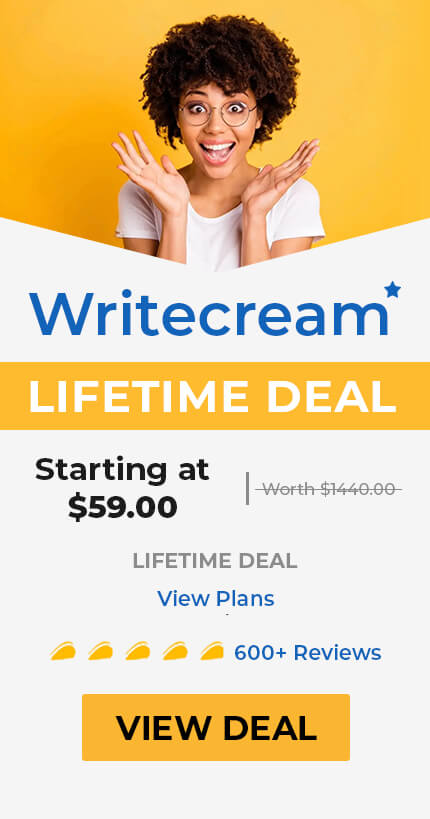 Writecream - Best Ai Writer Image Content Generator Lifetime Deal