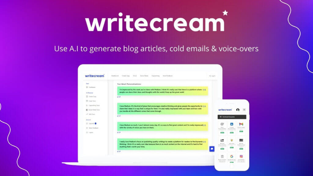 Writecream - Best Ai Writer, Image Content Generator Lifetime Deal